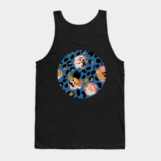 Modern abstract rose and leopard texture blue Tank Top